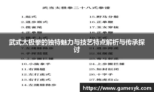 武式太极拳的独特魅力与技艺特点解析与传承探讨